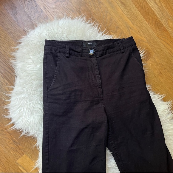 Able | Aarti Wide Leg Cropped Black Pants, Size 8, Wide Leg Ankle Pants - Picture 2 of 8